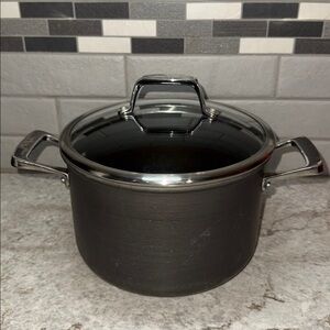 All-Clad Metal Crafters 4 Qt 3.8L Heavy Stockpot Dutch Oven Glass Lid Scratches